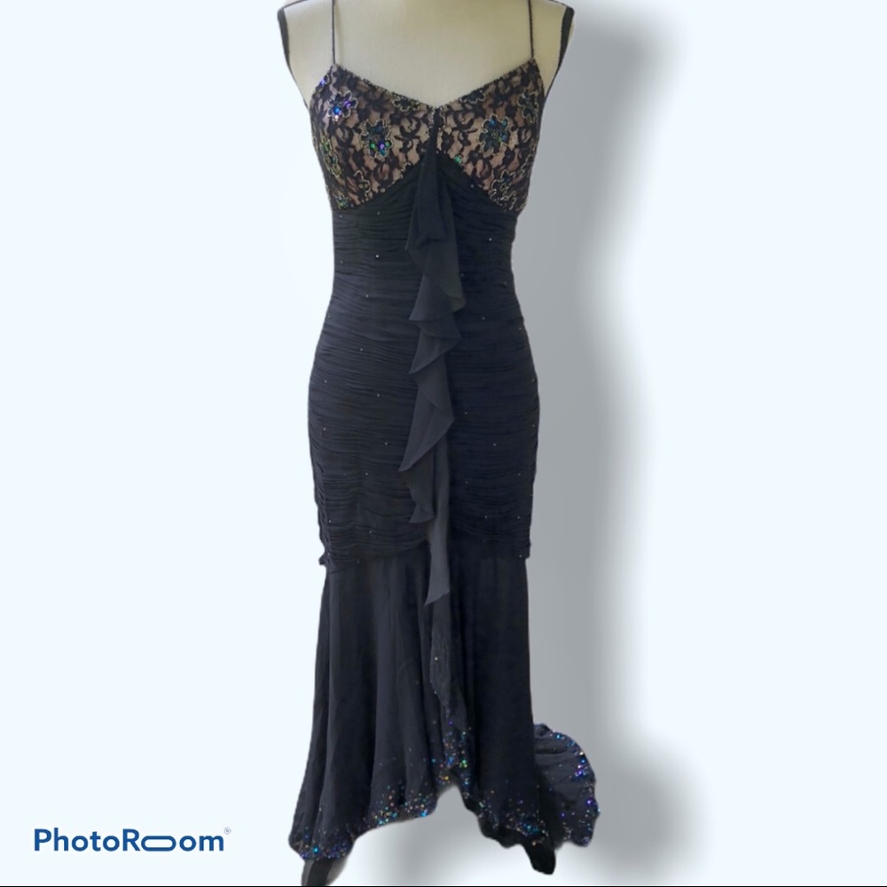 Cache | Sequined Cocktail Floor Length Dress - image 1